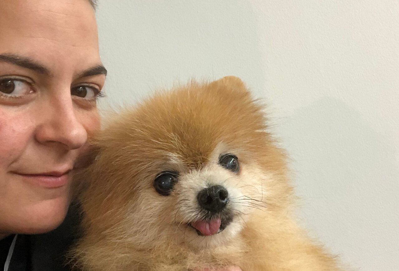 Sam the groomer with a well groomed dog